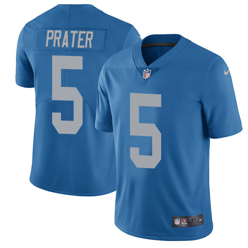 2019 men Detroit Lions #5 Prater blue Nike Vapor Untouchable Limited NFL Jersey